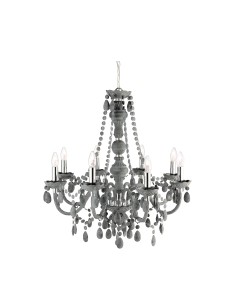 Searchlight® I Пендел Marie Therese - сиво стъкло и акрил I 8 x E14 - 8888-8GY - Цена | LEDs4economy