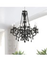 Searchlight® I Пендел Marie Therese - сиво стъкло и акрил I 8 x E14 - 8888-8GY - 5