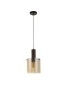 Searchlight® I Пендел Sweden - метал мока и кехлибарено стъкло I 1 x E27 - 88910-1MO - 2