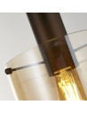 Searchlight® I Пендел Sweden - метал мока и кехлибарено стъкло I 1 x E27 - 88910-1MO - 3