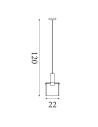 Searchlight® I Пендел Sweden - метал мока и кехлибарено стъкло I 1 x E27 - 88910-1MO - 4