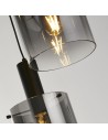 Searchlight® I Пендел Sweden - черен метал и опушено стъкло I 3 x E27 - 88910-3BK - 3