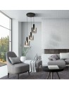 Searchlight® I Пендел Sweden - черен метал и опушено стъкло I 3 x E27 - 88910-3BK - 5