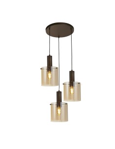 Searchlight® I Пендел Sweden - метал мока и кехлибарено стъкло I 3 x E27 - 88910-3MO - Цена | LEDs4economy