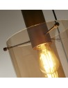Searchlight® I Пендел Sweden - метал мока и кехлибарено стъкло I 3 x E27 - 88910-3MO - 3