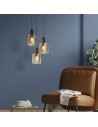 Searchlight® I Пендел Sweden - метал мока и кехлибарено стъкло I 3 x E27 - 88910-3MO - 5