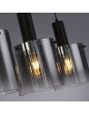 Searchlight® I Пендел Sweden - черен метал и опушено омбре стъкло I 4 x E27 - 88910-4BK - 3