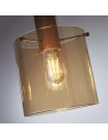 Searchlight® I Пендел Sweden - метал мока и кехлибарено стъкло I 4 x E27 - 88910-4MO - 3
