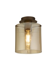 Searchlight® I Плафон Sweden - метална мока и кехлибарено стъкло I 1 x E27 - 88911-1MO - Цена | LEDs4economy