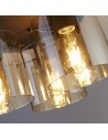 Searchlight® I Плафон Sweden - Mocha Metal & Amber Glass I 3 x E27 - 88911-3MO - 3