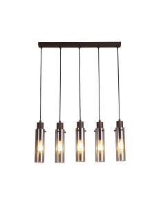 Searchlight® I Пендел Sweden II - метал мока и кехлибарено стъкло I 5 x E27 - 88921-5MO - Цена | LEDs4economy
