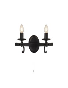 Searchlight® I Аплик Cartwheel III - черно ковано желязо I 2 x E14 - 8902-2BK - Цена | LEDs4economy