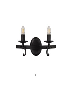 Searchlight® I Аплик Cartwheel III - черно ковано желязо I 2 x E14 - 8902-2BK - Цена | LEDs4economy 2