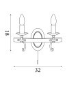 Searchlight® I Аплик Cartwheel III - черно ковано желязо I 2 x E14 - 8902-2BK - 4