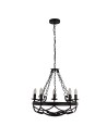 Searchlight® I Пендел Cartwheel III - Черно ковано желязо I 5 x E14 - 8905-5BK - 2