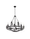 Searchlight® I Пендел Cartwheel III 1 - Черно ковано желязо I 12 x E14 - 8912-12BK