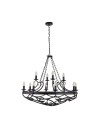 Searchlight® I Пендел Cartwheel III 1 - Черно ковано желязо I 12 x E14 - 8912-12BK - 2