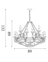 Searchlight® I Пендел Cartwheel III 1 - Черно ковано желязо I 12 x E14 - 8912-12BK - 4