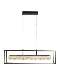 Searchlight® I LED Пендел Elevator - матово черна рамка и кристален център I 1 x LED - 89562BK - Цена | LEDs4economy