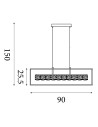 Searchlight® I LED Пендел Elevator - матово черна рамка и кристален център I 1 x LED - 89562BK - 4
