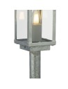 Searchlight® I Градински стълб Box II - поцинкован сребрист метал и стъкло I 1 x E27 - 90151-500SI - 2