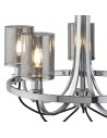 Searchlight® I Пендел Catalina - хромиран метал и опушено стъкло I 5 x E14 - 9045-5CC - 3