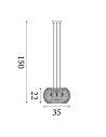 Searchlight® I Пендел Cage - черен метал и кристално стъкло I 4 x G9 - 9094-4BK - 4