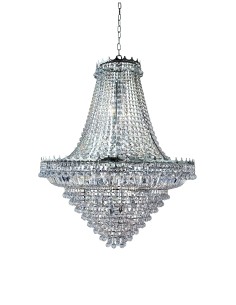Searchlight® I Полилей Versailles - хромиран метал и кристал I 19 x E14 - 9112-102CC - Цена | LEDs4economy 2