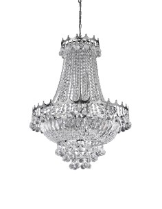 Searchlight® I Полилей Versailles - хромиран метал и кристал I 9 x E14 - 9112-52CC - Цена | LEDs4economy
