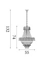 Searchlight® I Полилей Versailles - хромиран метал и кристал I 9 x E14 - 9112-52CC - 4
