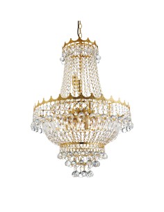 Searchlight® I Полилей Versailles - злато и кристал I 9 x E14 - 9112-52GO - Цена | LEDs4economy