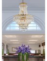 Searchlight® I Полилей Versailles - злато и кристал I 9 x E14 - 9112-52GO - 5