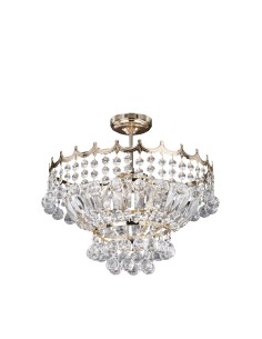 Searchlight® I Полилей Versailles - златист метал и кристал I 5 x E14 - 9113-39GO - Цена | LEDs4economy