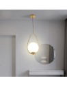 Searchlight® I Пендел Avalon - злато и опалово стъкло I 1 x E27 - 9171-1GO - 5