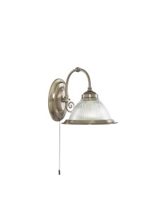 Searchlight® I Аплик American Diner - античен месинг и оребрено стъкло I 1 x E27 - 9341-1 - Цена | LEDs4economy