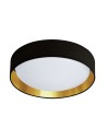 Searchlight® I Плафон Gianna - Черен плат, златиста вътрешна част и акрилен дифузер I 1 x LED - 9371-37BGO - 2