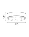 Searchlight® I LED плафон Gianna - бял абажур сребрист вътрешен I 1 x LED - 9371-37WSI - 4