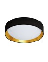 Searchlight® I Плафон Gianna - Черен плат, златиста вътрешна част и акрилен дифузер I 1 x LED - 9371-50BGO - 2
