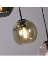 Searchlight® I Пендел Mardi Gras II - черен метал и цветно стъкло I 5 x E27 - 94005-5BK - 3