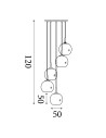 Searchlight® I Пендел Mardi Gras II - черен метал и цветно стъкло I 5 x E27 - 94005-5BK - 4