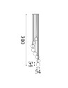 Searchlight® I Пендел Mardi Gras II - черен метал и цветно стъкло I 8 x E27 - 94008-8BK - 4
