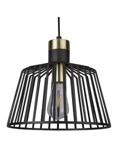 Searchlight® I Пендел Bird Cage - метал, черен и сатениран месинг I 1 x E27 - 9411BK - Цена | LEDs4economy 2