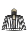 Searchlight® I Пендел Bird Cage - метал, черен и сатениран месинг I 1 x E27 - 9411BK - 2