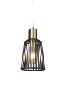 Searchlight® I Пендел Bird Cage - метал, черен и сатениран месинг I 1 x E27 - 9412BK