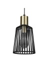 Searchlight® I Пендел Bird Cage - метал, черен и сатениран месинг I 1 x E27 - 9412BK - 2
