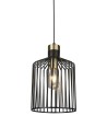 Searchlight® I Пендел Bird Cage - метал, черен и сатениран месинг I 1 x E27 - 9413BK