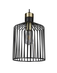 Searchlight® I Пендел Bird Cage - метал, черен и сатениран месинг I 1 x E27 - 9413BK - Цена | LEDs4economy 2