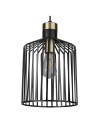 Searchlight® I Пендел Bird Cage - метал, черен и сатениран месинг I 1 x E27 - 9413BK - 2
