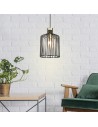 Searchlight® I Пендел Bird Cage - метал, черен и сатениран месинг I 1 x E27 - 9413BK - 5