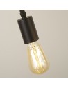 Searchlight® I Пендел Woody - естествено дърво и черен метал I 4 x E27 - 95041-4BR - 3